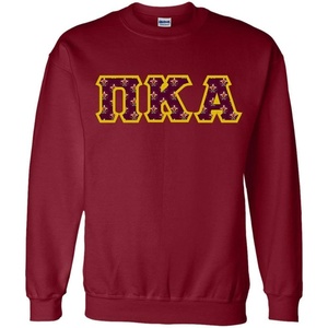 PI Kappa Alpha Pike Fraternity Crest Twill Letter Crewneck Sweatshirt(Maroon)
