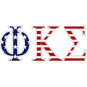 Phi Kappa Sigma American Flag Greek Letter Sticker – 2.5″ Tall
