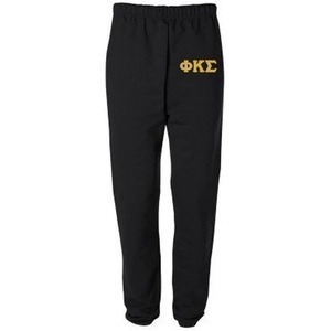 Phi Kappa Sigma Greek Lettered Thigh Sweatpants(Black)