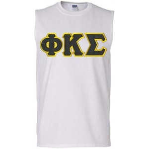 Phi Kappa Sigma Lettered Sleeveless Tee(White)