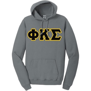 Phi Kappa Sigma Pigment-Dyed Lettered Hooded Sweatshirt(Pewter)