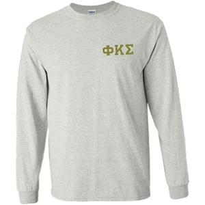 Phi Kappa Sigma World Famous Crest Long Sleeve T-Shirt(Light Grey)