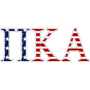 Pi Kappa Alpha Pike American Flag Greek Letter Sticker-2.5″ Tall