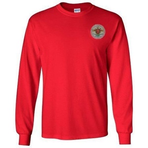 Pi Kappa Alpha Pike Fraternity Crest Longsleeve Tee(Red)