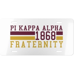 Pi Kappa Alpha Pike Year License Plates