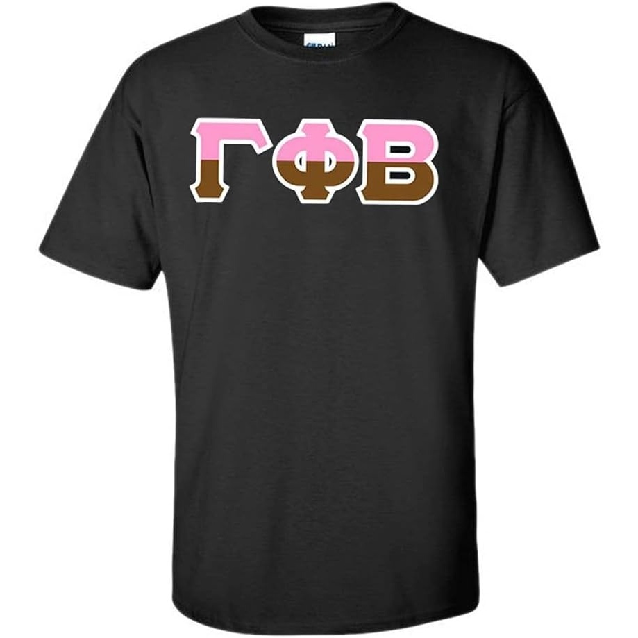 image:imageGamma Phi Beta Two Tone Greek Lettered TShirtBlack