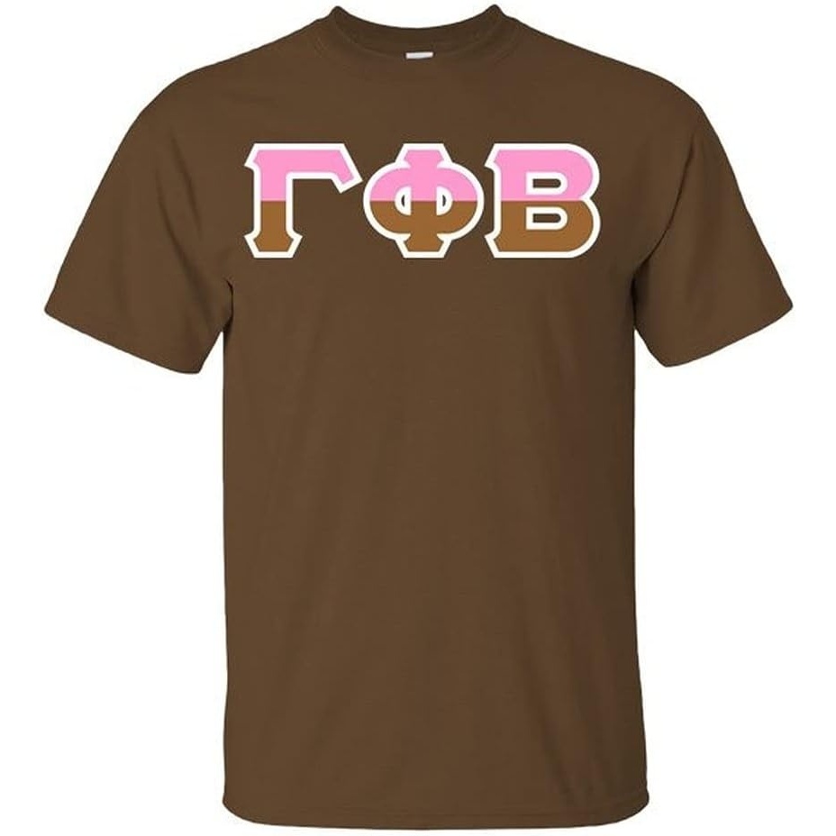 image:imageGamma Phi Beta Two Tone Greek Lettered TShirtBrown