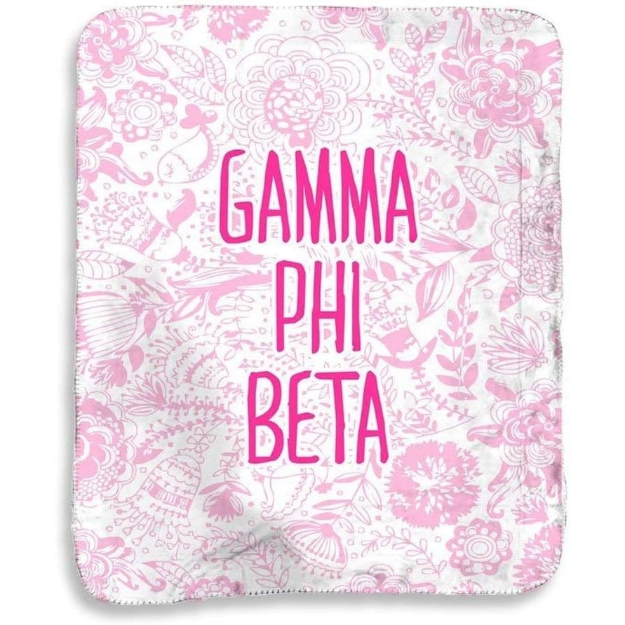 image:imageGreekgear Gamma Phi Beta Floral Sherpa Lap Blanket