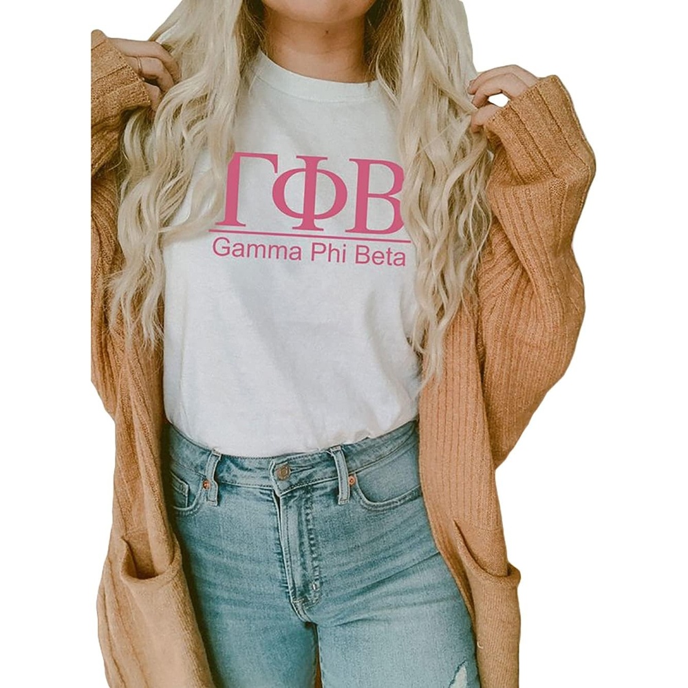 image:imageGreekgear Gamma Phi Beta Heavyweight TShirtWhite