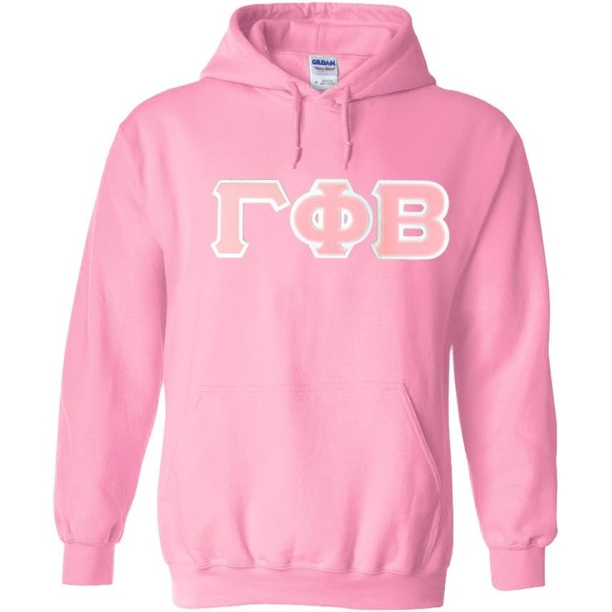 image:imageGreekgear Gamma Phi Beta Lettered Hooded SweatshirtLight Pink