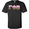 Gamma Phi Beta Two Tone Greek Lettered T-Shirt(Black)