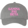 Greekgear Gamma Phi Beta Pigment Dyed Baseball Cap(Grey W/Pink Thread Color)