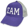 Sigma Alpha Mu Distressed Trucker Hat Purple/Tan