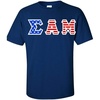 Sigma Alpha Mu Greek Letter American Flag Tee(Royal Blue)
