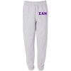 Sigma Alpha Mu Greek Lettered Thigh Sweatpants(Light Ash Grey)