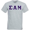 Sigma Alpha Mu Lettered V-Neck T-Shirt(Sports Grey)