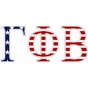 Gamma Phi Beta American Flag Greek Letter Sticker – 2.5″ Tall