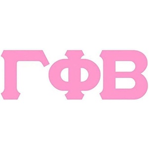 Gamma Phi Beta Big Greek Letter Window Sticker Decal 4 Inches Light Pink(Light Pink)