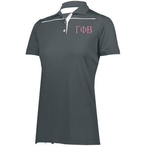 Gamma Phi Beta Greek Letter Defer Polo(Graphite/White)