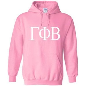 Gamma Phi Beta World Famous Greek Hoodie – Pink with White Imprint(Pink)