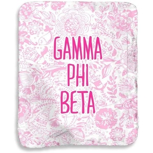 Greekgear Gamma Phi Beta Floral Sherpa Lap Blanket