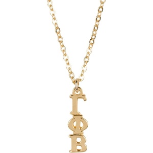 Greekgear Gamma Phi Beta Gold Plated Lavaliere Necklace