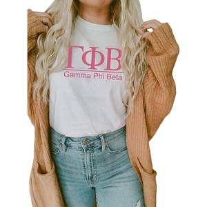 Greekgear Gamma Phi Beta Heavyweight T-Shirt(White)