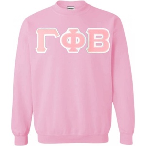 Greekgear Gamma Phi Beta Lettered Crewneck(Light Pink)