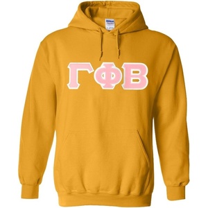 Greekgear Gamma Phi Beta Lettered Hooded Sweatshirt(Athletic Gold)