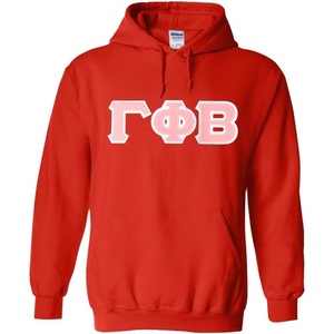 Greekgear Gamma Phi Beta Lettered Hooded Sweatshirt(Orange)