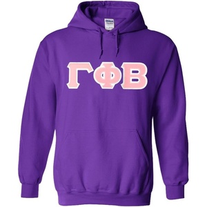 Greekgear Gamma Phi Beta Lettered Hooded Sweatshirt(Purple)