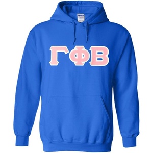 Greekgear Gamma Phi Beta Lettered Hooded Sweatshirt(Royal Blue)