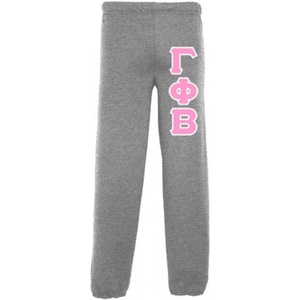 Greekgear Gamma Phi Beta Lettered Sweatpants(Sports Grey)