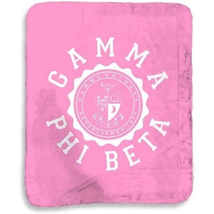 Greekgear Gamma Phi Beta Seal Sherpa Lap Blanket Pink