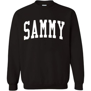 Greekgear Men’s Sigma Alpha Mu BIG TEXT Crewneck Sweatshirt Black(Black)