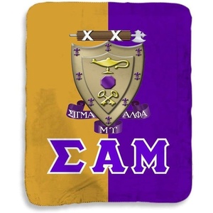 Greekgear Sigma Alpha Mu Two Tone Sherpa Lap Blanket