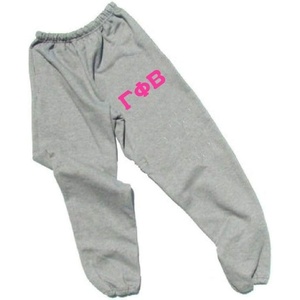 Greekgear Women’s Gamma Phi Beta Lettered Thigh Sweatpants(Sports Grey)
