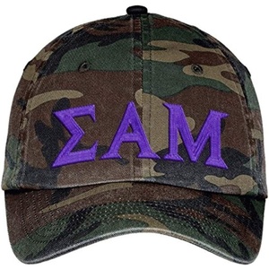 Sigma Alpha Mu Lettered Camouflage Hat Military Camo