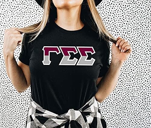 image:imageGamma Sigma Sigma Two Tone Greek Lettered TShirtBlack