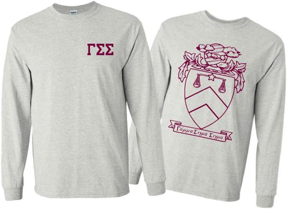 image:imageGamma Sigma Sigma World Famous Crest Long Sleeve TShirtLight Grey