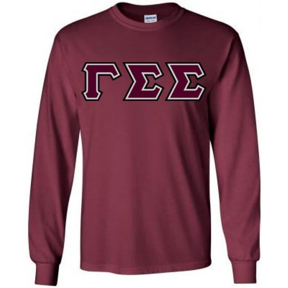 image:imageGamma Sigma Sigma Lettered Long Sleeve TeeMaroon