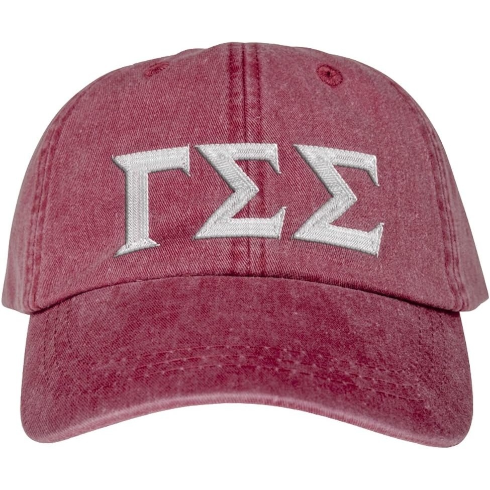 image:imageGamma Sigma Sigma Lettered Premium Pastel HatBurgundy