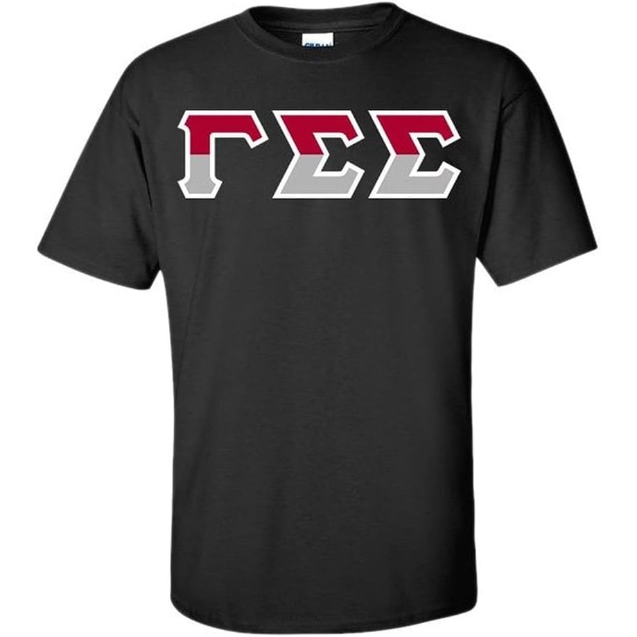 image:imageGamma Sigma Sigma Two Tone Greek Lettered TShirtBlack