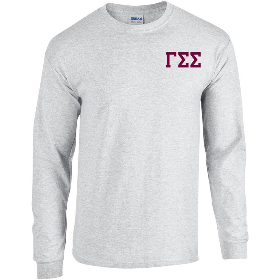 image:imageGamma Sigma Sigma World Famous Crest Long Sleeve TShirtLight Grey