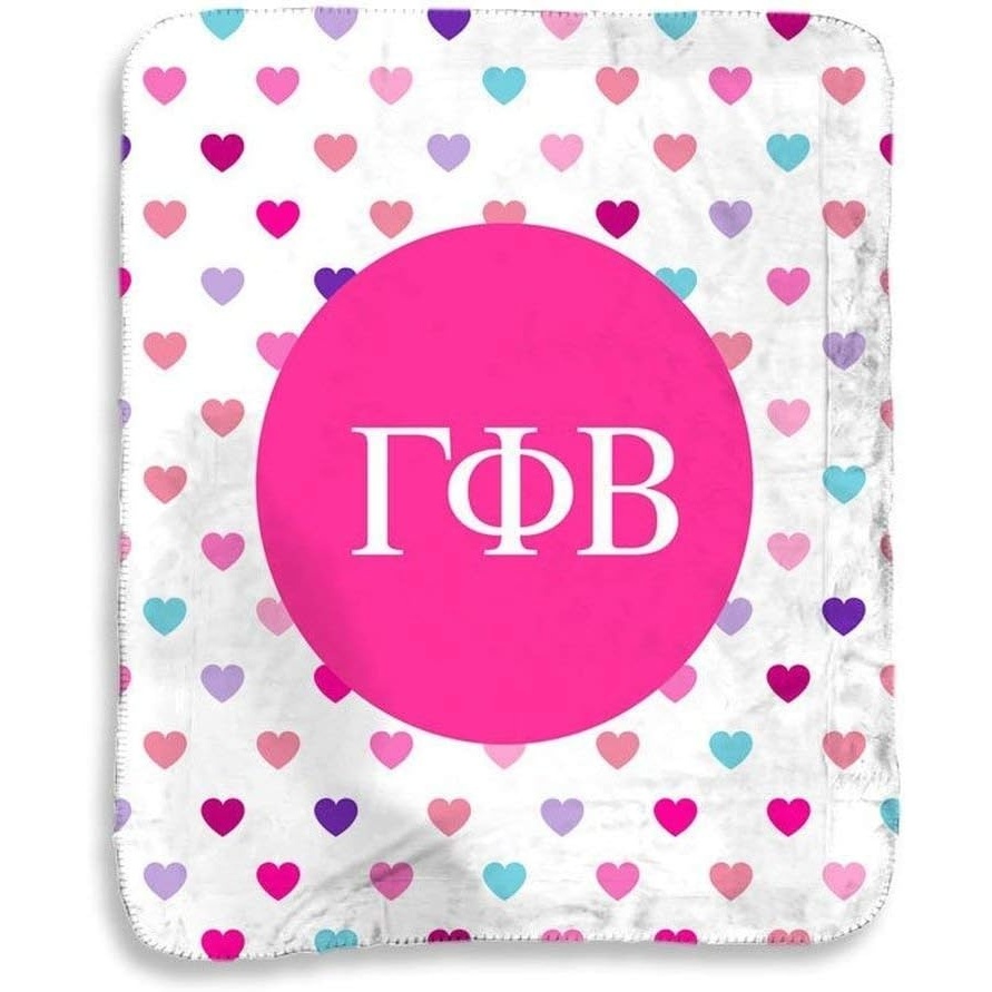 image:imageGreekgear Gamma Phi Beta Hearts Sherpa Lap Blanket