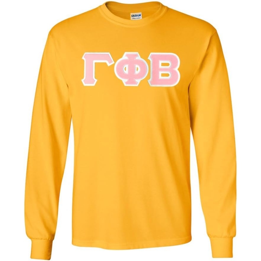 image:imageGreekgear Gamma Phi Beta Lettered Long Sleeve TeeGold