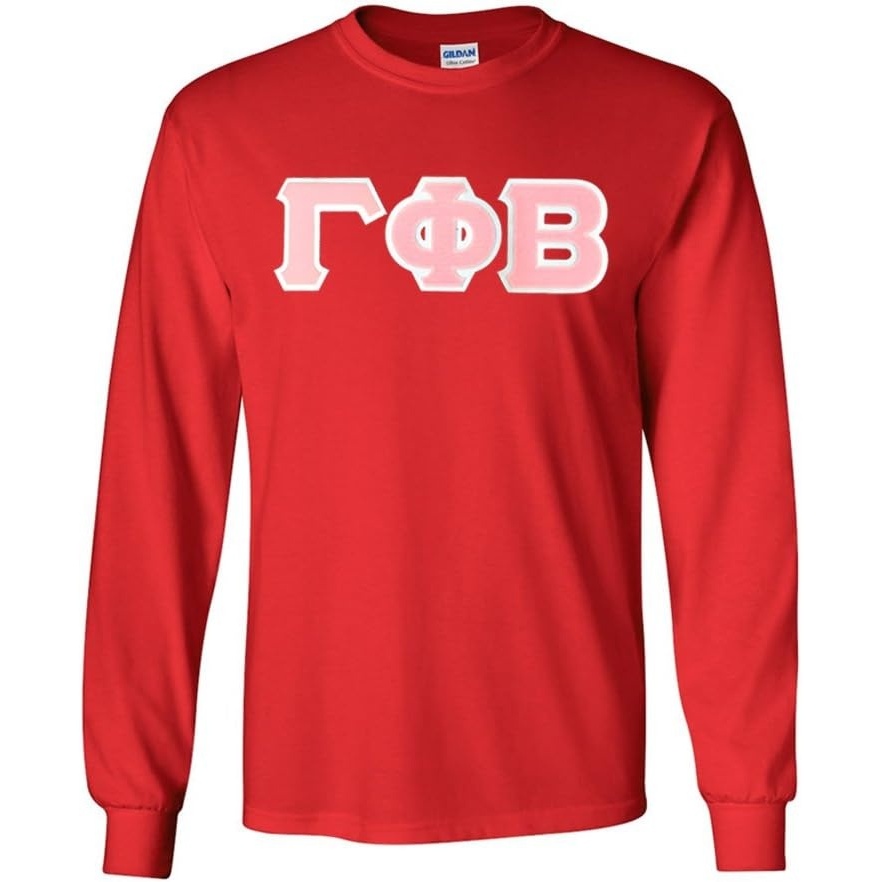 image:imageGreekgear Gamma Phi Beta Lettered Long Sleeve TeeRed