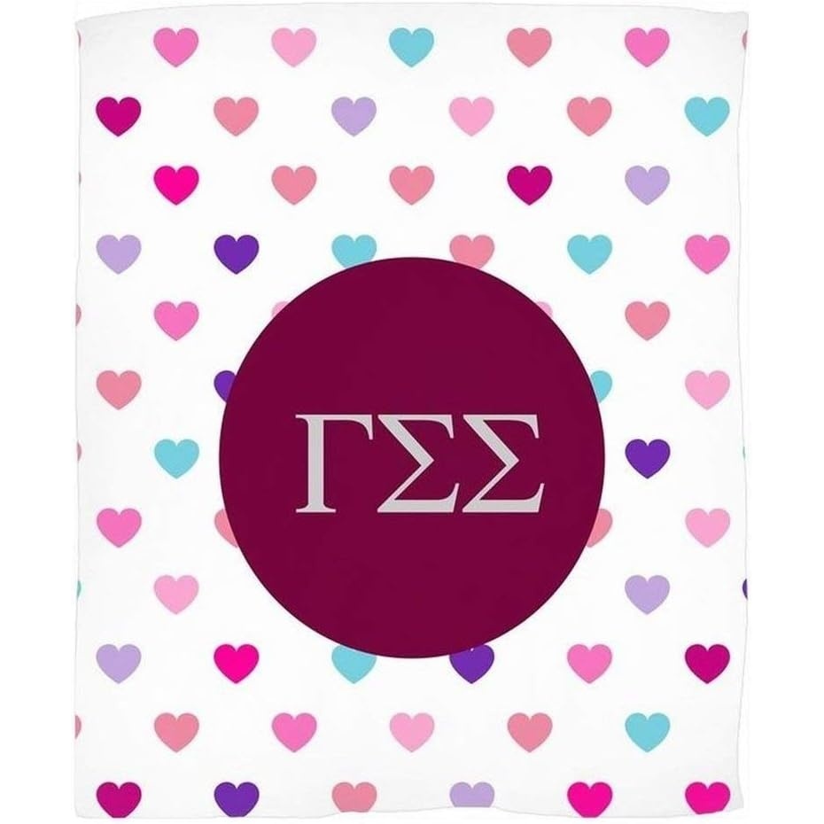 image:imageGreekgear Gamma Sigma Sigma Hearts Fleece Blanket