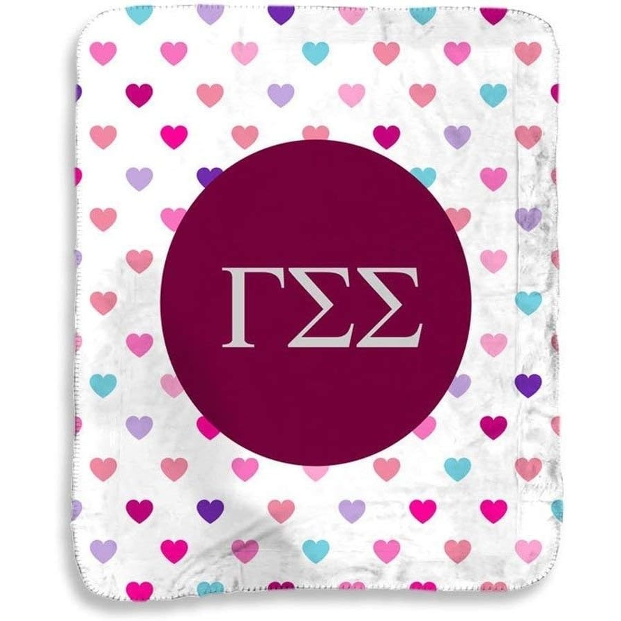 image:imageGreekgear Gamma Sigma Sigma Hearts Sherpa Lap Blanket