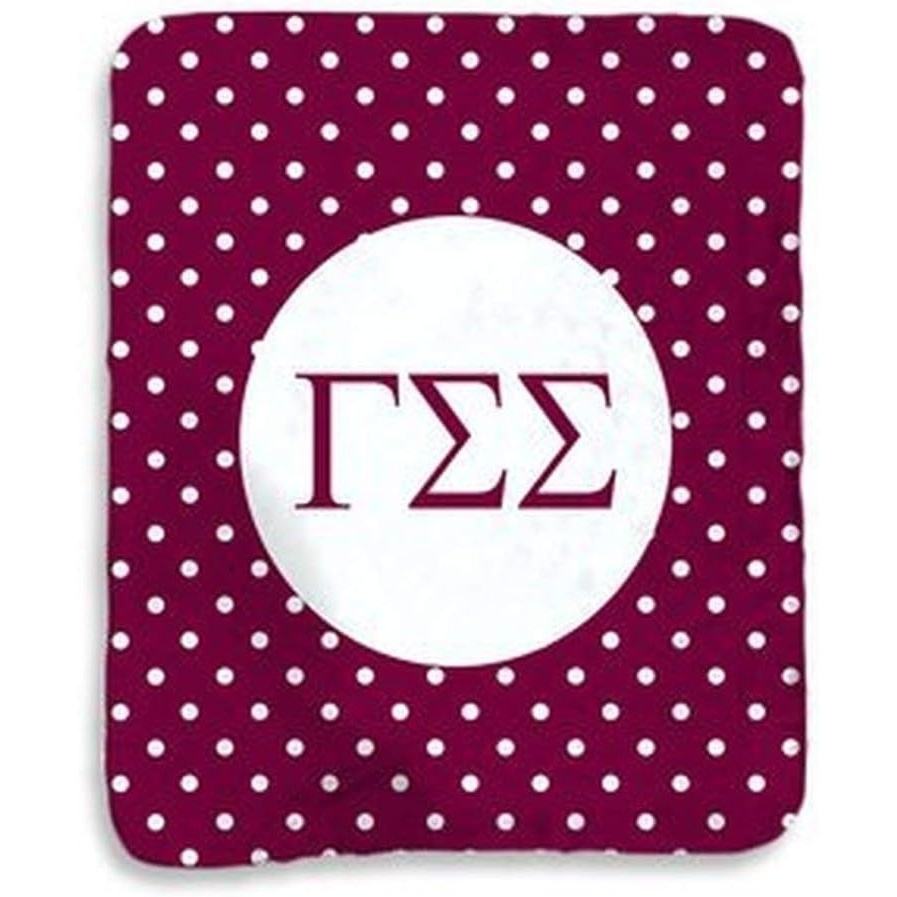 image:imageGreekgear Gamma Sigma Sigma Polka Dots Sherpa Lap Blanket